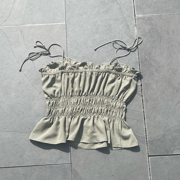 Topshop Smocked Ruffle/Peplum Camisole - Picture 3 of 3